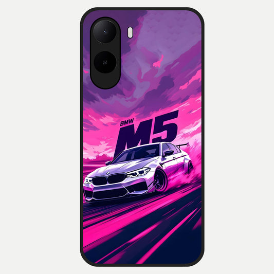  MS Neon Car Glass Case For Poco C85x back cover – full design glossy printed glass finish