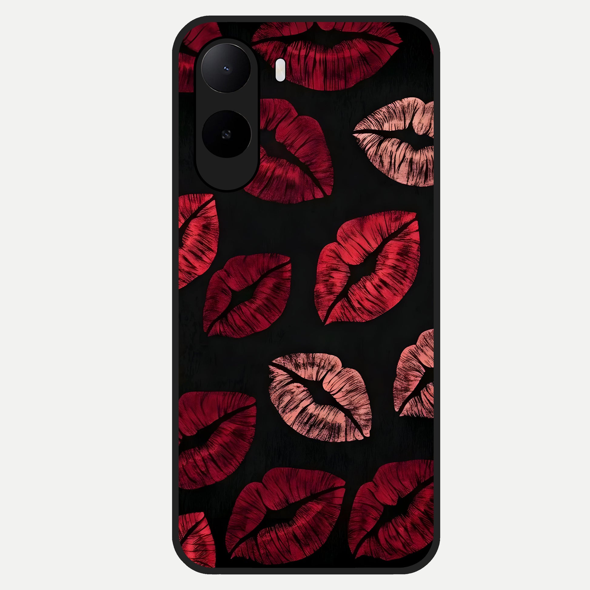  Midnight Kiss Love Glass Case For Poco C85x back cover – full design glossy printed glass finish