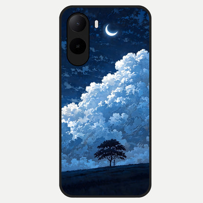  Midnight Sky Serenity Glass Case For Poco C85x back cover – full design glossy printed glass finish