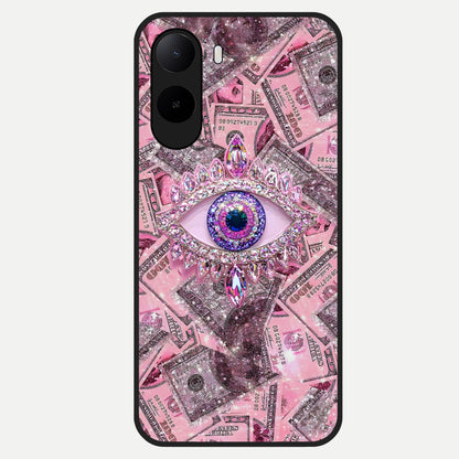  Money Eye Luxe Glass Case For Poco C85x back cover – full design glossy printed glass finish