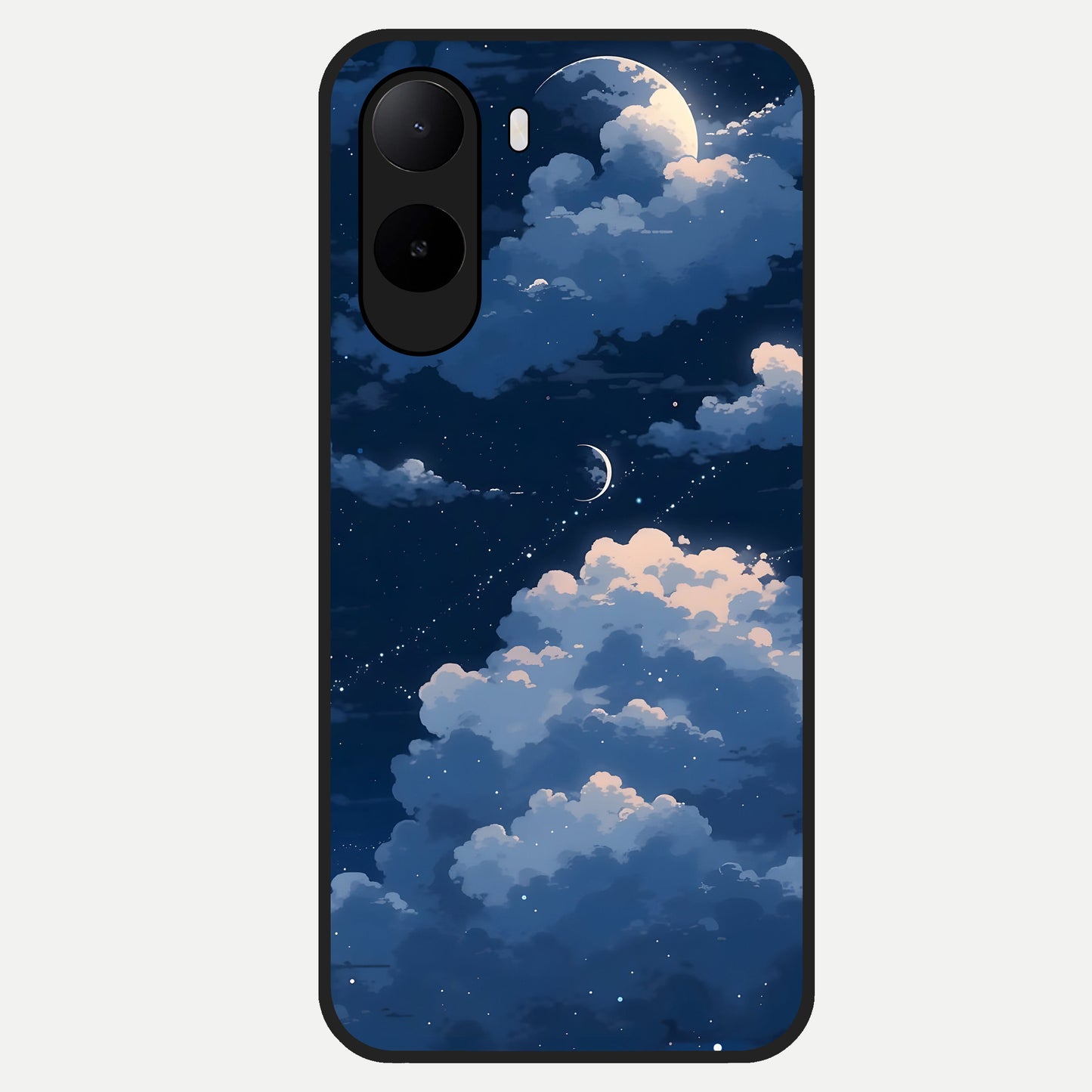 Moon Dream Haze Glass Case For Poco C85x back cover – full design glossy printed glass finish