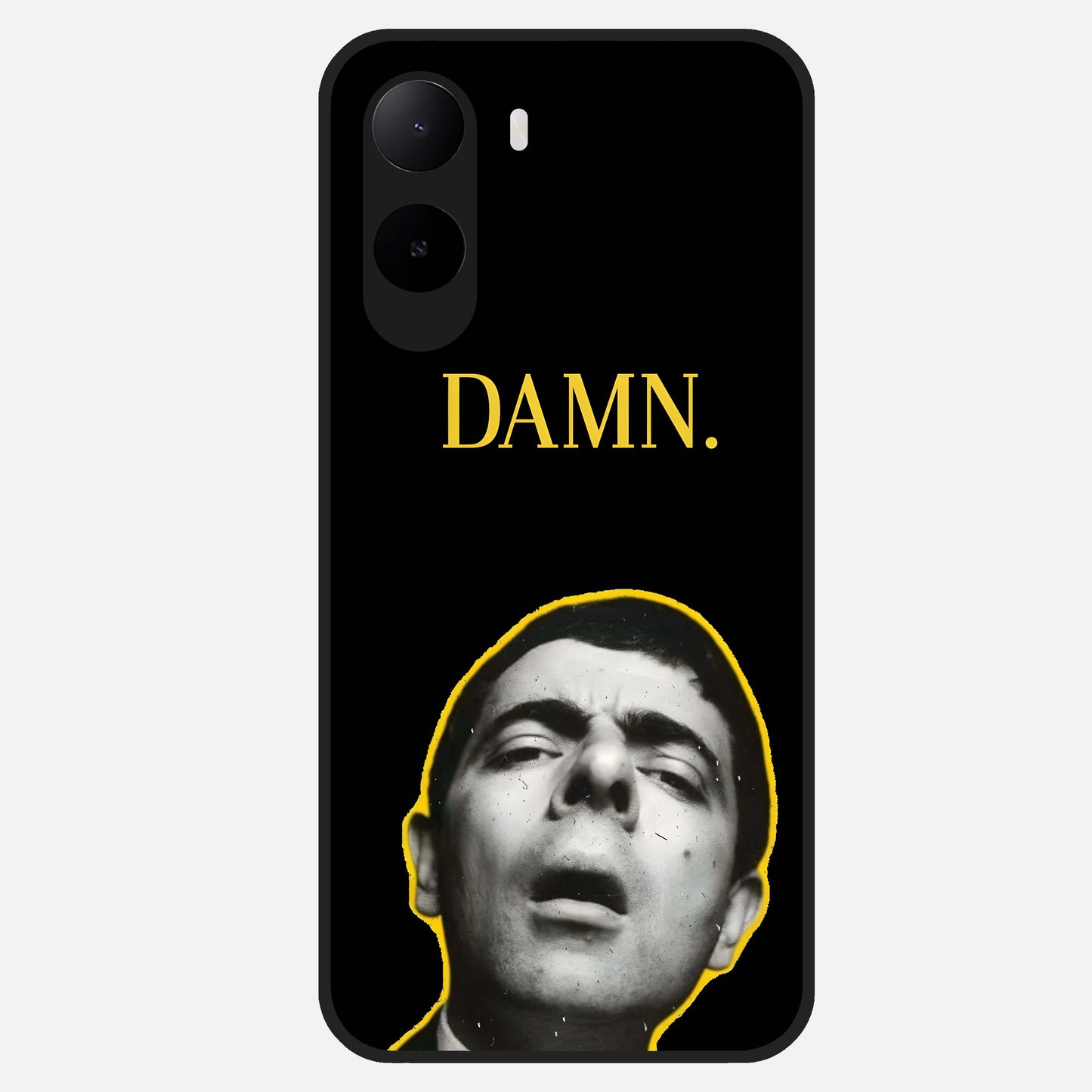  Mr Bean Damn Glass Case For Poco C85x back cover – full design glossy printed glass finish