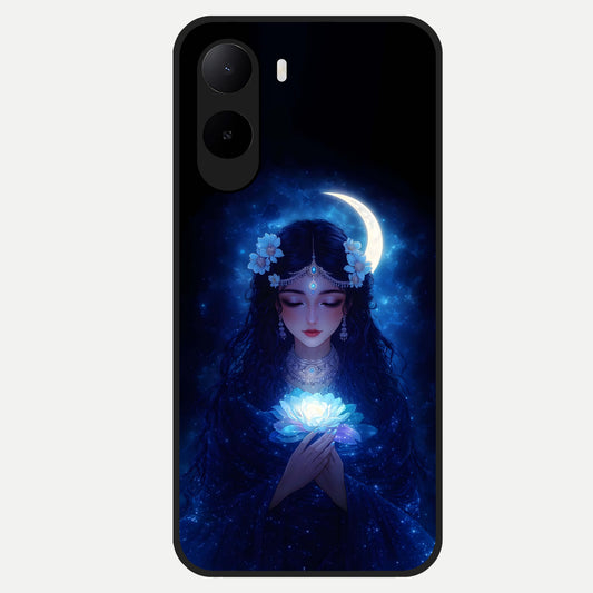 Mystic Moon Queen Glass Case For Poco C85x back cover – full design glossy printed glass finish
