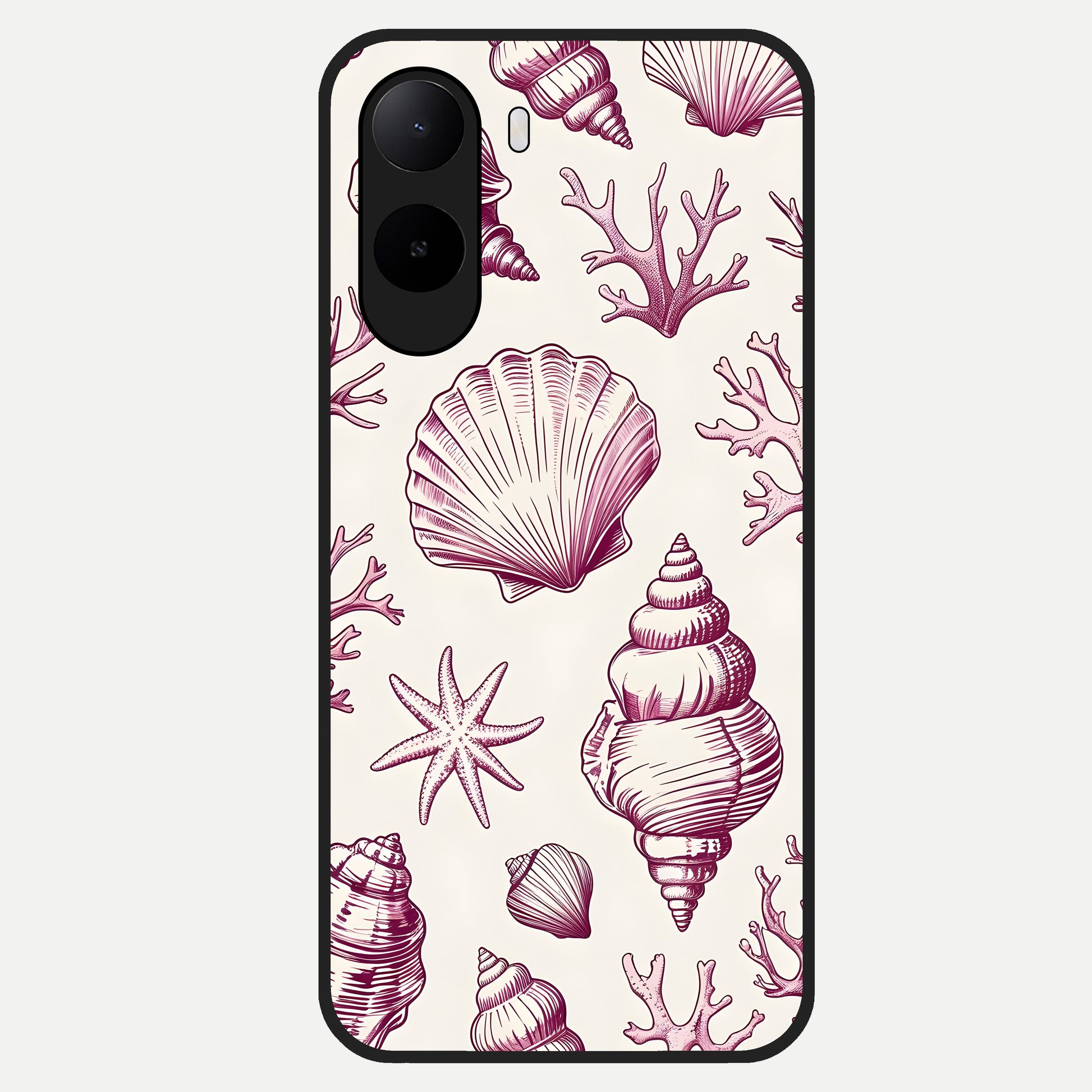  Pink Power Sparks Glass Case For Poco C85x back cover – full design glossy printed glass finish