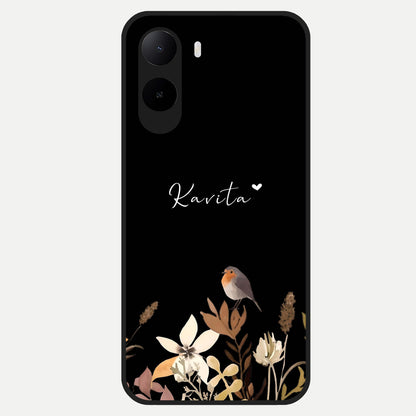  Quiet Garden Tune Custom Name Glass Case For Poco C85x back cover – full design glossy printed glass finish