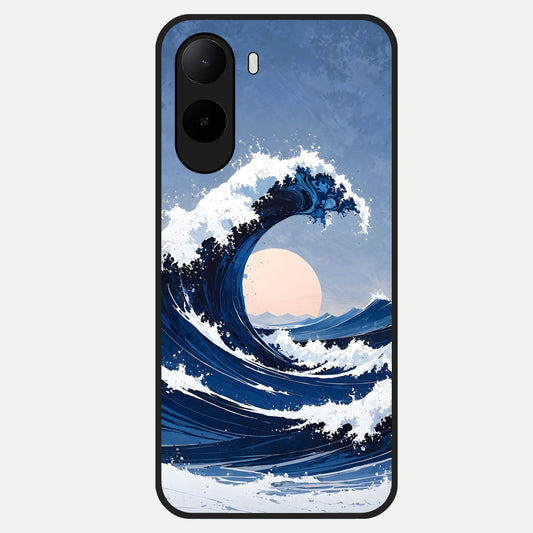  Rising Tide Power Glass Case For Poco C85x back cover – full design glossy printed glass finish