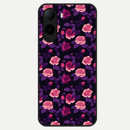  Rose Garden Twilight Glass Case For Poco C85x back cover – full design glossy printed glass finish