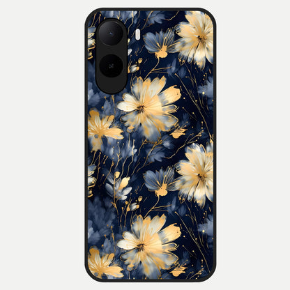  Royal Petal Dream Glass Case For Poco C85x back cover – full design glossy printed glass finish