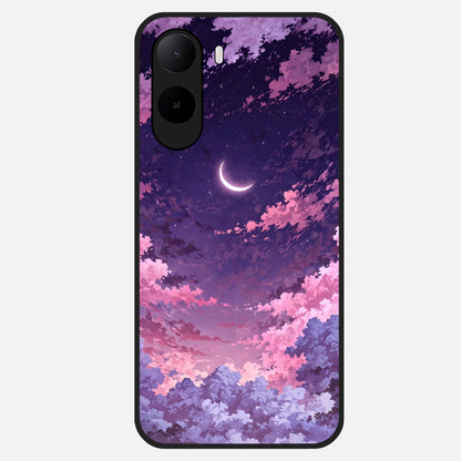  Sky Drift Clouds Glass Case For Poco C85x back cover – full design glossy printed glass finish