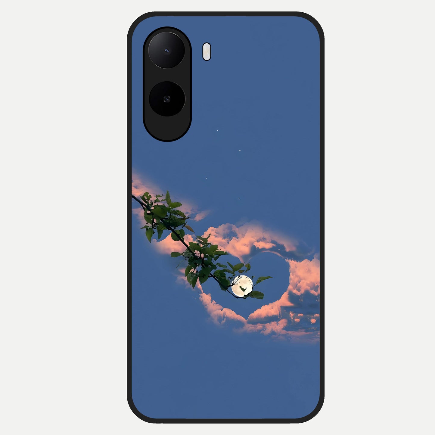  Sky Under Tree Glass Case For Poco C85x back cover – full design glossy printed glass finish