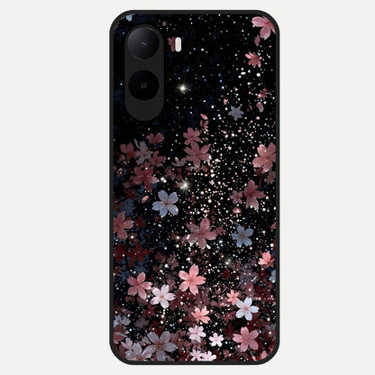  Starlit Flower Dreams Glass Case For Poco C85x back cover – full design glossy printed glass finish