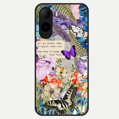  Storm Path Bloom Glass Case For Poco C85x back cover – full design glossy printed glass finish