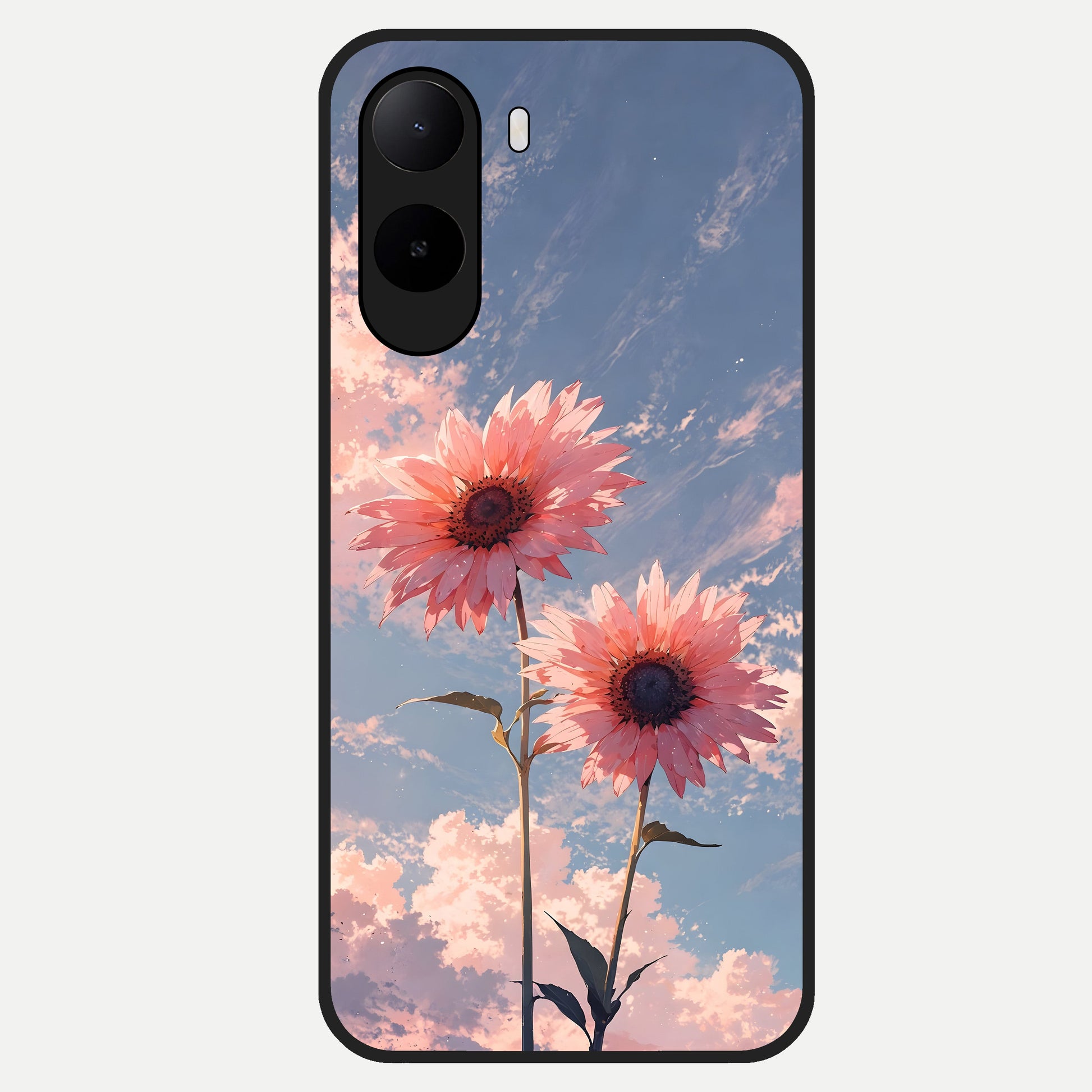  Sun Moon Balance Glass Case For Poco C85x back cover – full design glossy printed glass finish