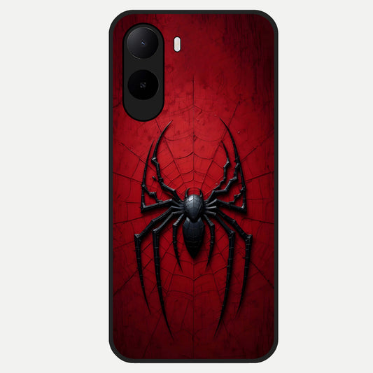  Superhero Web Emblem Glass Case For Poco C85x back cover – full design glossy printed glass finish