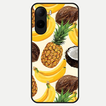  Tropical Fruit Mood Glass Case For Poco C85x back cover – full design glossy printed glass finish