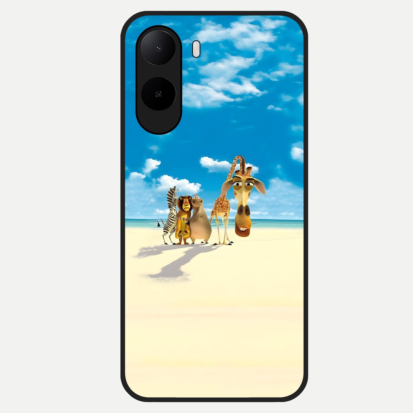  Tropical Fun Squad Glass Case For Poco C85x back cover – full design glossy printed glass finish