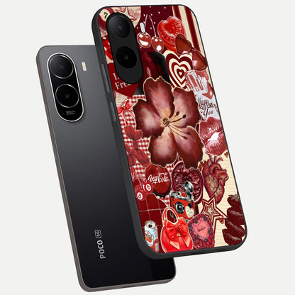  Aesthetic Little Freak phone case For Poco C85x showing premium glass back cover with detailed artwork