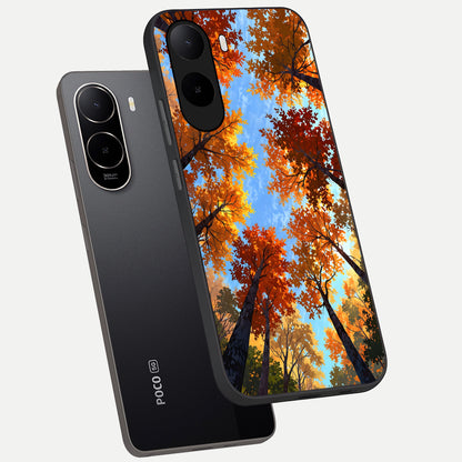  Autumn Sky Rise phone case For Poco C85x showing premium glass back cover with detailed artwork
