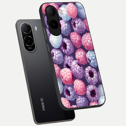  Berry Candy Pop phone case For Poco C85x showing premium glass back cover with detailed artwork