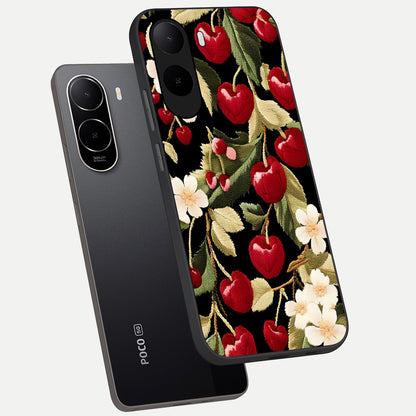  Blooming Spendor Bird phone case For Poco C85x showing premium glass back cover with detailed artwork
