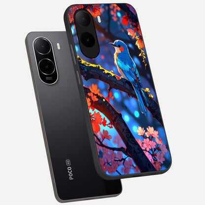  Blooming Water Drift phone case For Poco C85x showing premium glass back cover with detailed artwork