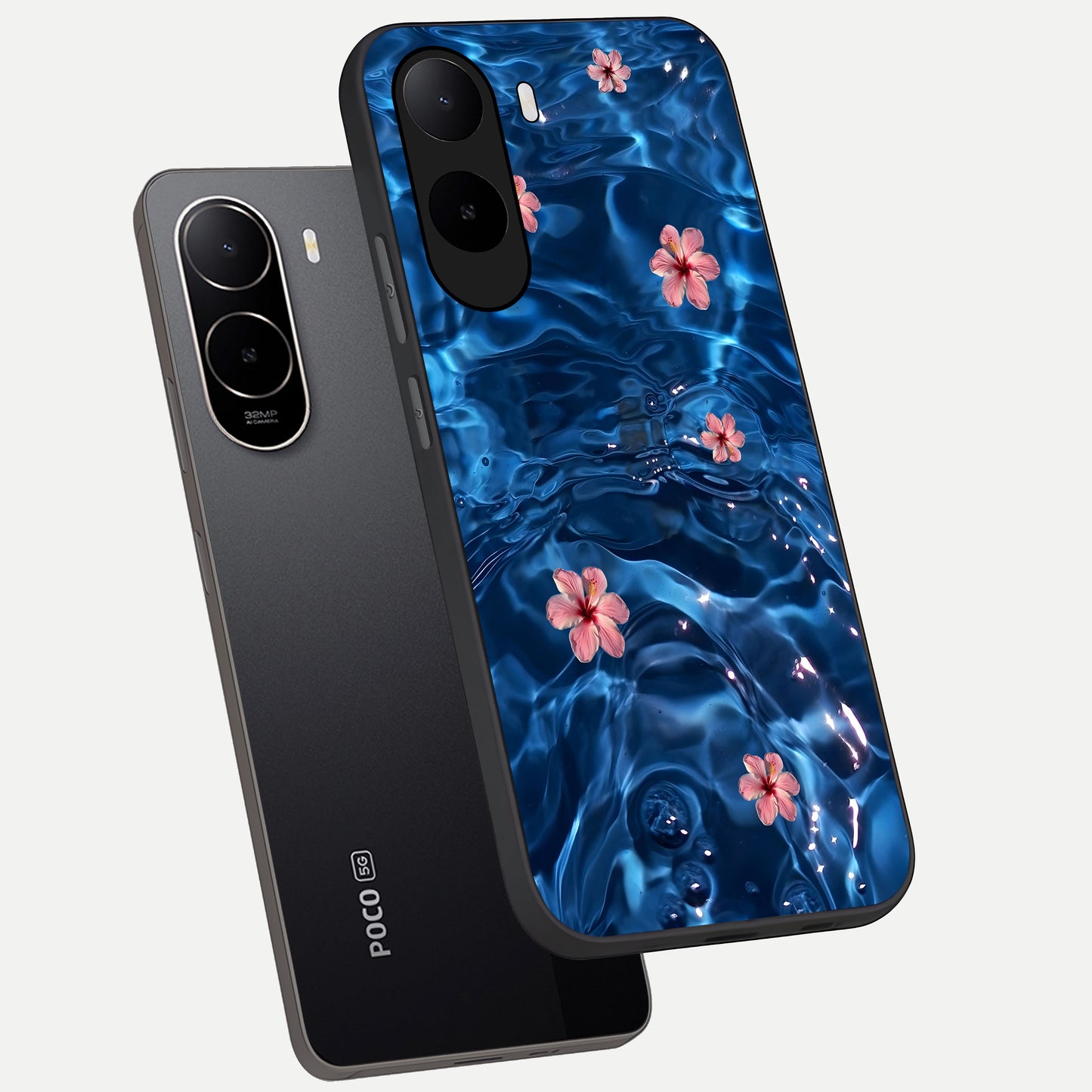  Bloom Thread Art phone case For Poco C85x showing premium glass back cover with detailed artwork