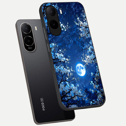  Blossom Moonlight Sky phone case For Poco C85x showing premium glass back cover with detailed artwork