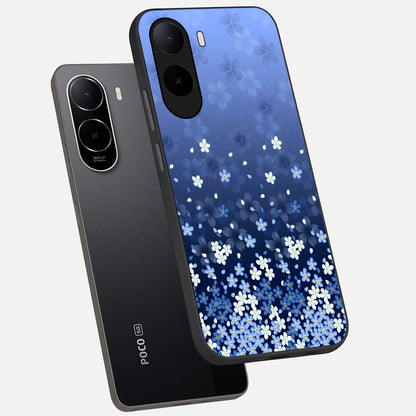  Blue Starry phone case For Poco C85x showing premium glass back cover with detailed artwork