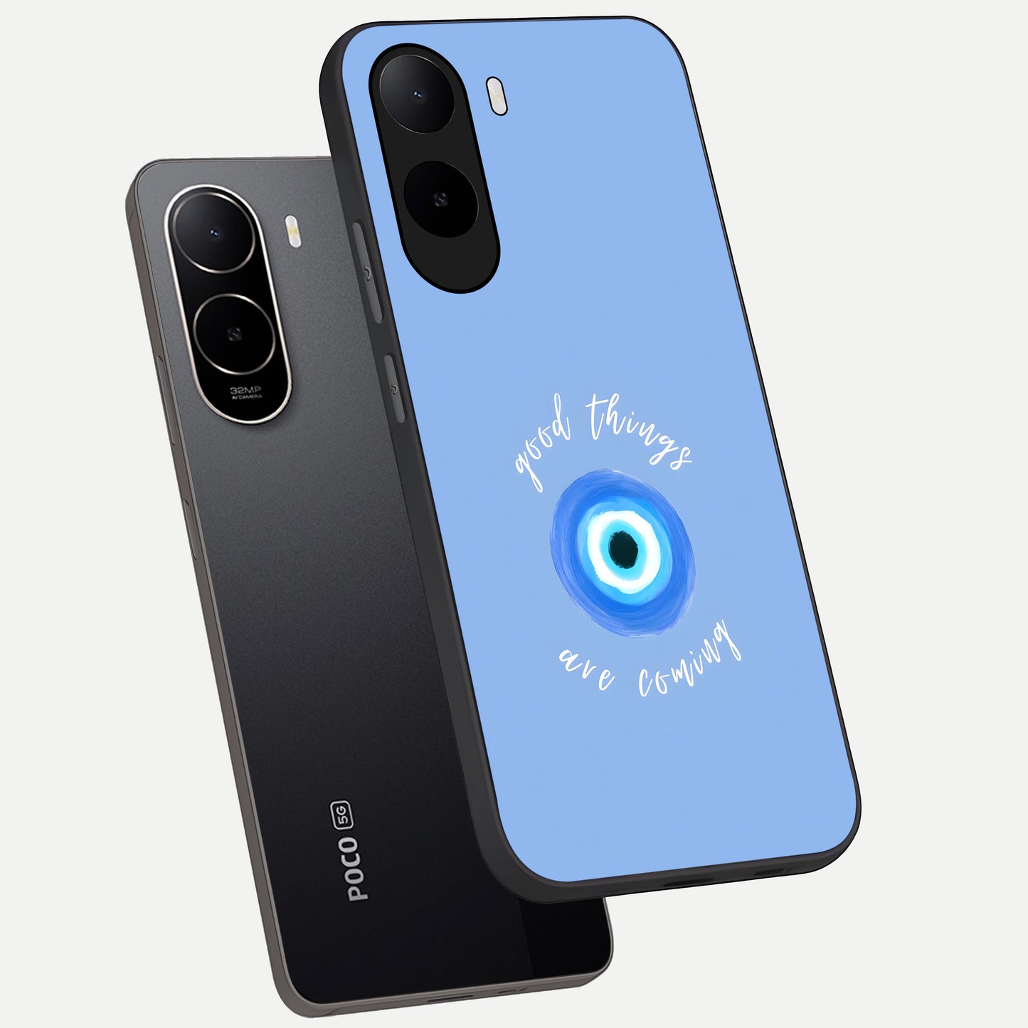 Bright Future Ahead phone case For Poco C85x showing premium glass back cover with detailed artwork