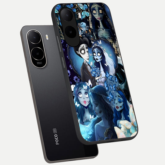  Butterfly Ghost Soul phone case For Poco C85x showing premium glass back cover with detailed artwork