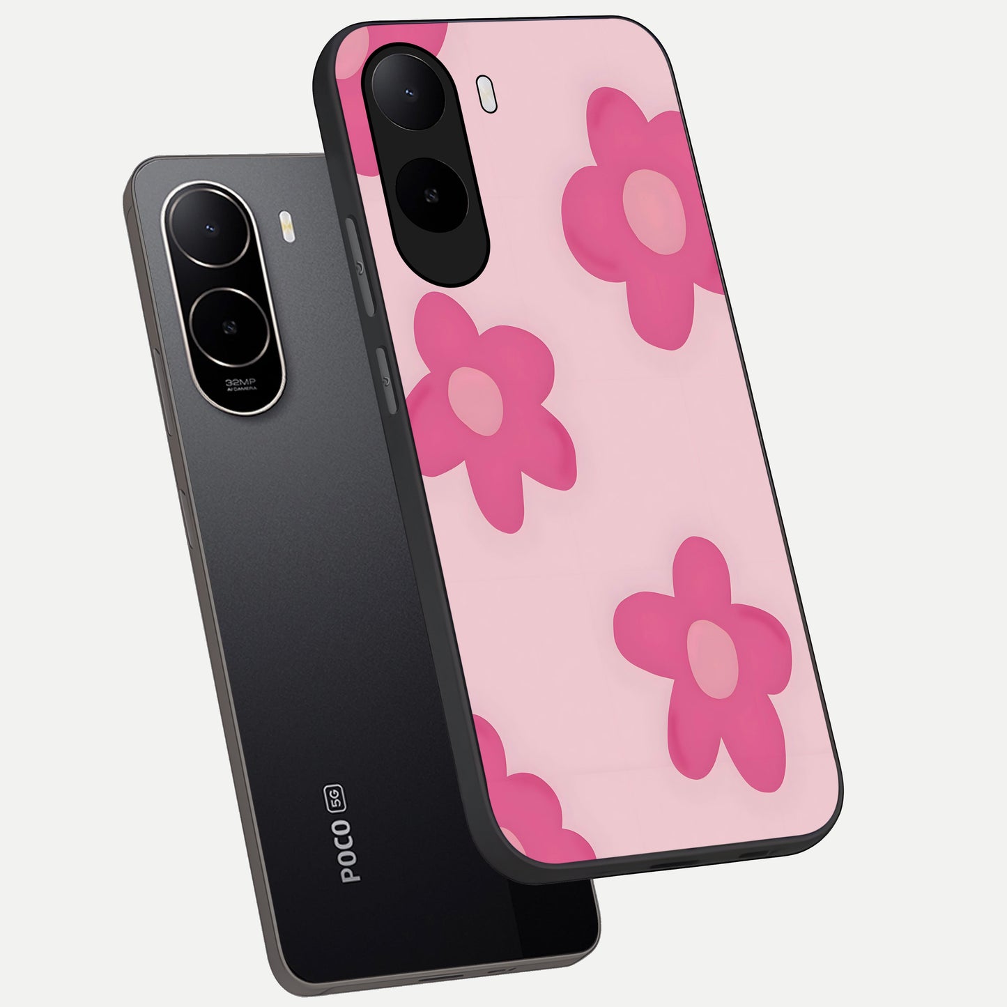  Candy Bloom Dreams phone case For Poco C85x showing premium glass back cover with detailed artwork