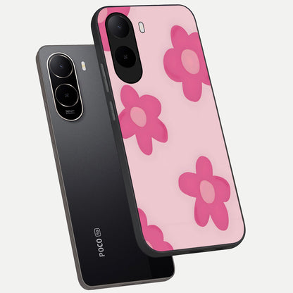  Candy Bloom Dreams phone case For Poco C85x showing premium glass back cover with detailed artwork