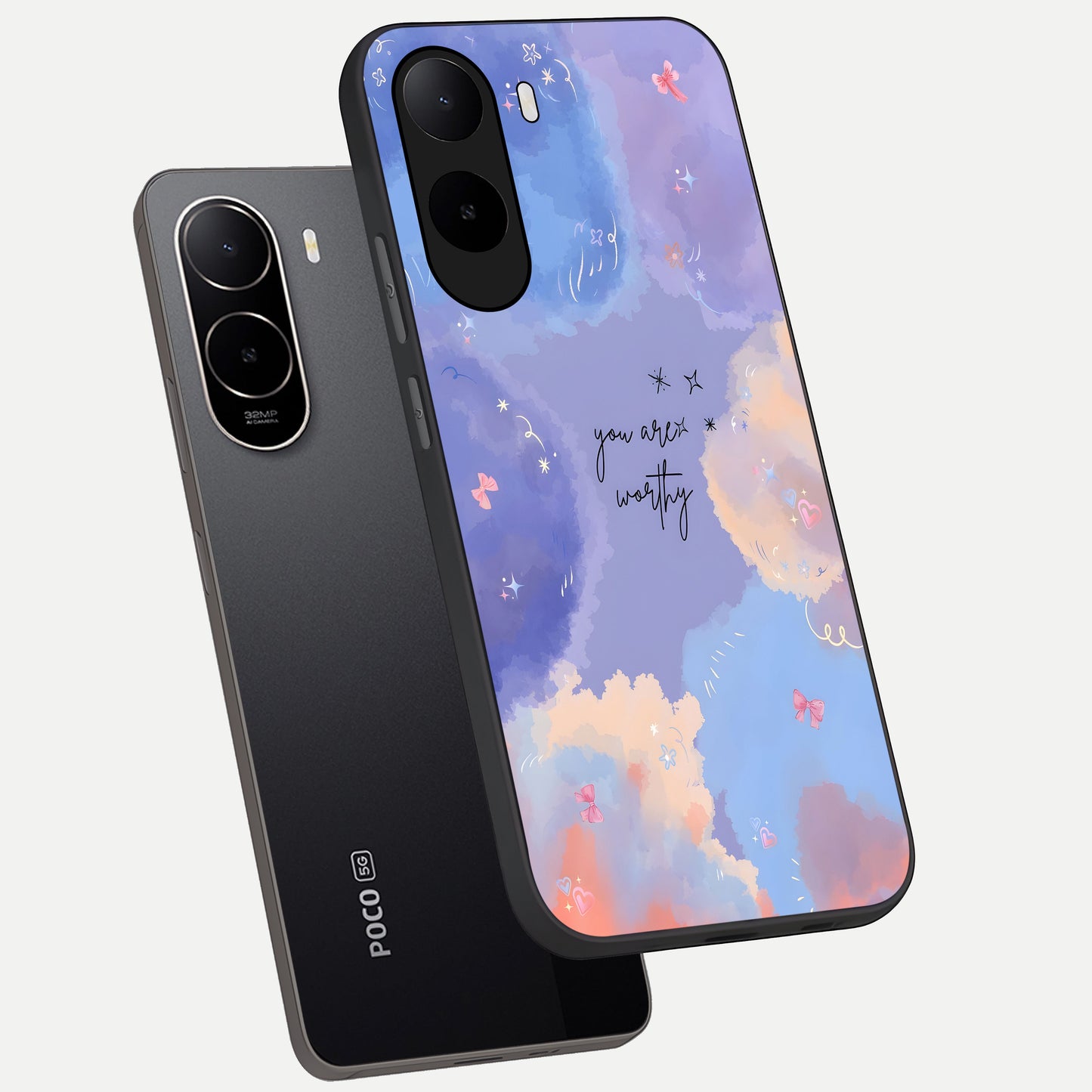  Celestial Cloud Magic phone case For Poco C85x showing premium glass back cover with detailed artwork