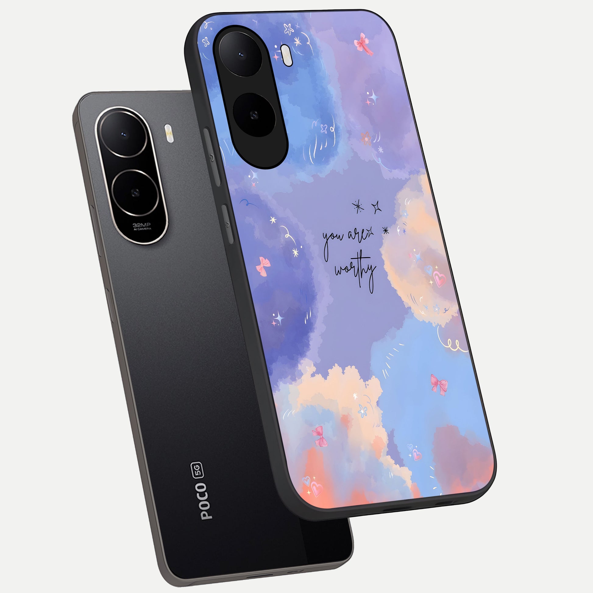  Celestial Cloud Magic phone case For Poco C85x showing premium glass back cover with detailed artwork