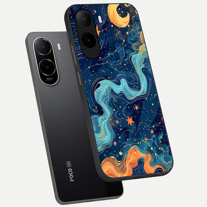  Celestial Dream Flow phone case For Poco C85x showing premium glass back cover with detailed artwork