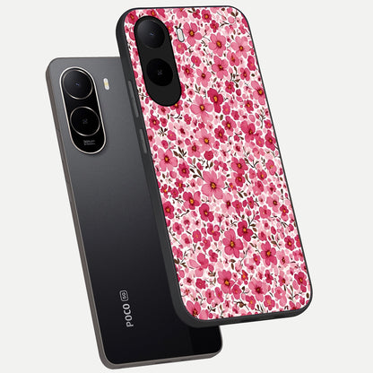  Cherry Blossom Charm phone case For Poco C85x showing premium glass back cover with detailed artwork