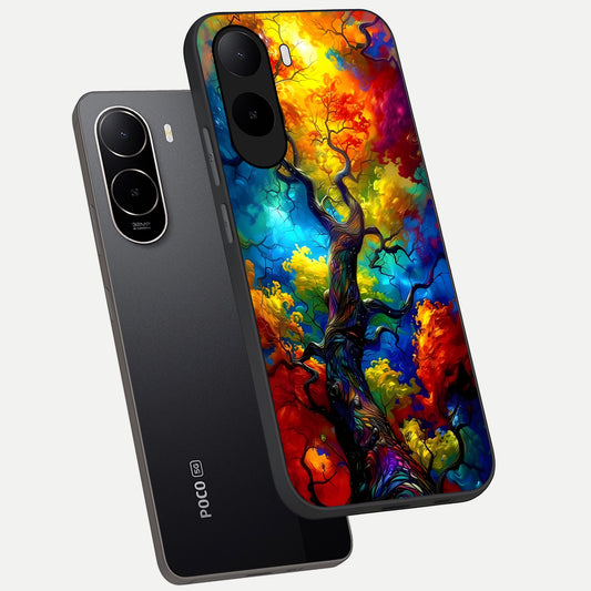  Colorful Soda Bottles phone case For Poco C85x showing premium glass back cover with detailed artwork