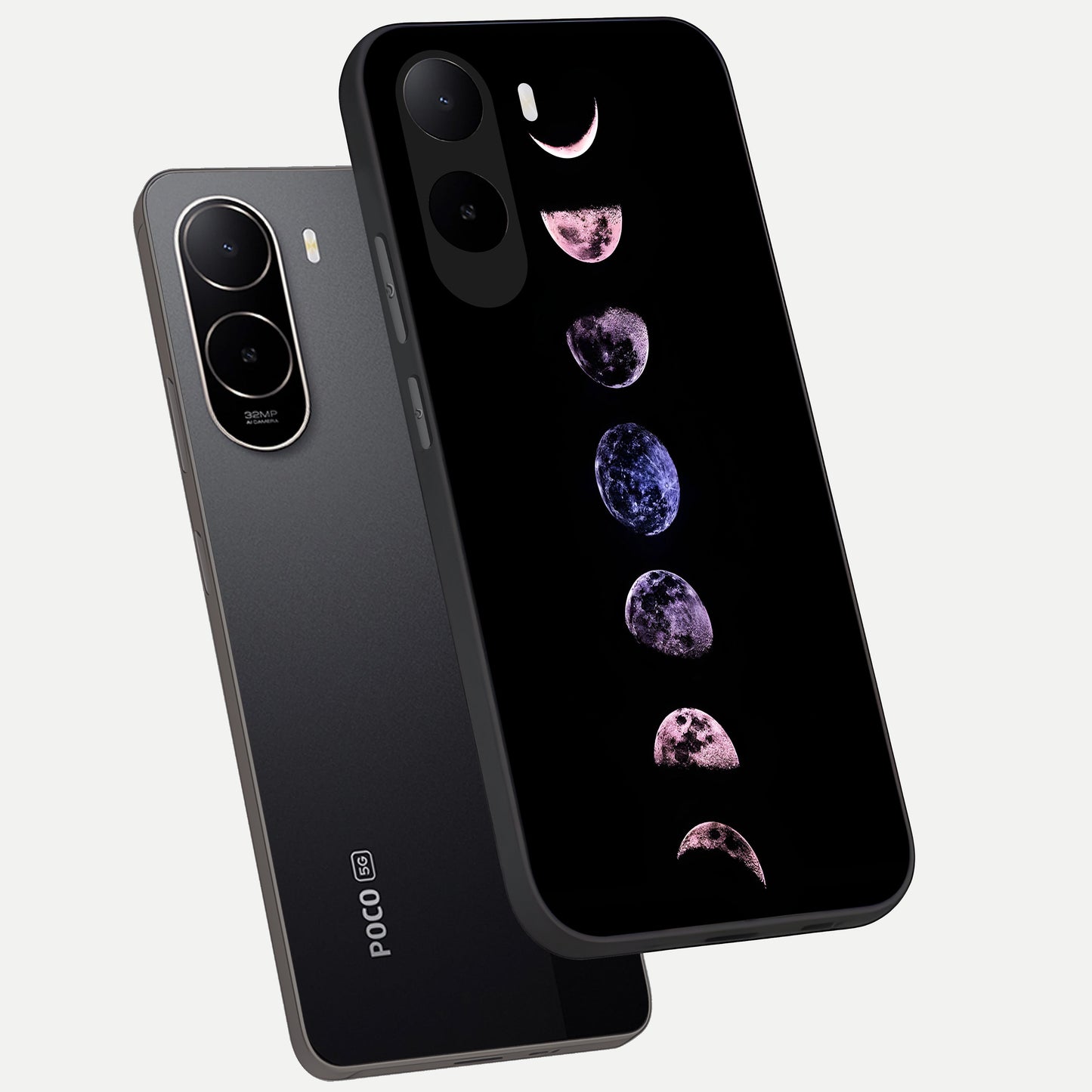  Crimson All Planets phone case For Poco C85x showing premium glass back cover with detailed artwork