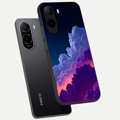  Dreamy Cloud Skies phone case For Poco C85x showing premium glass back cover with detailed artwork