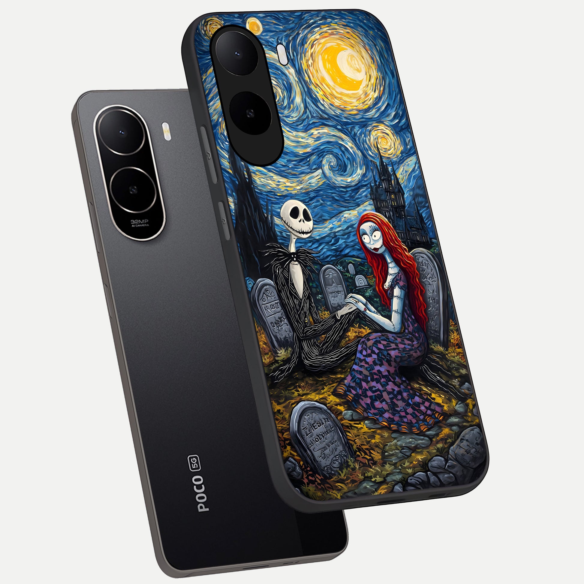  Eternal Night Love phone case For Poco C85x showing premium glass back cover with detailed artwork