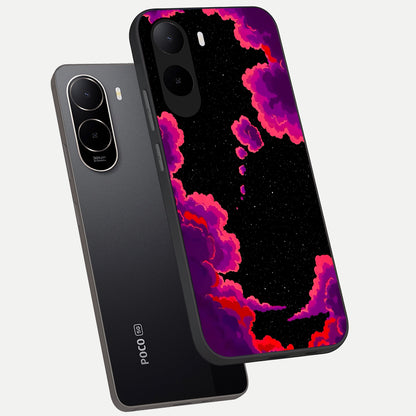  Galaxy Dream Frame phone case For Poco C85x showing premium glass back cover with detailed artwork