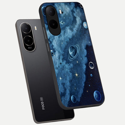  Galaxy Dream Space phone case For Poco C85x showing premium glass back cover with detailed artwork