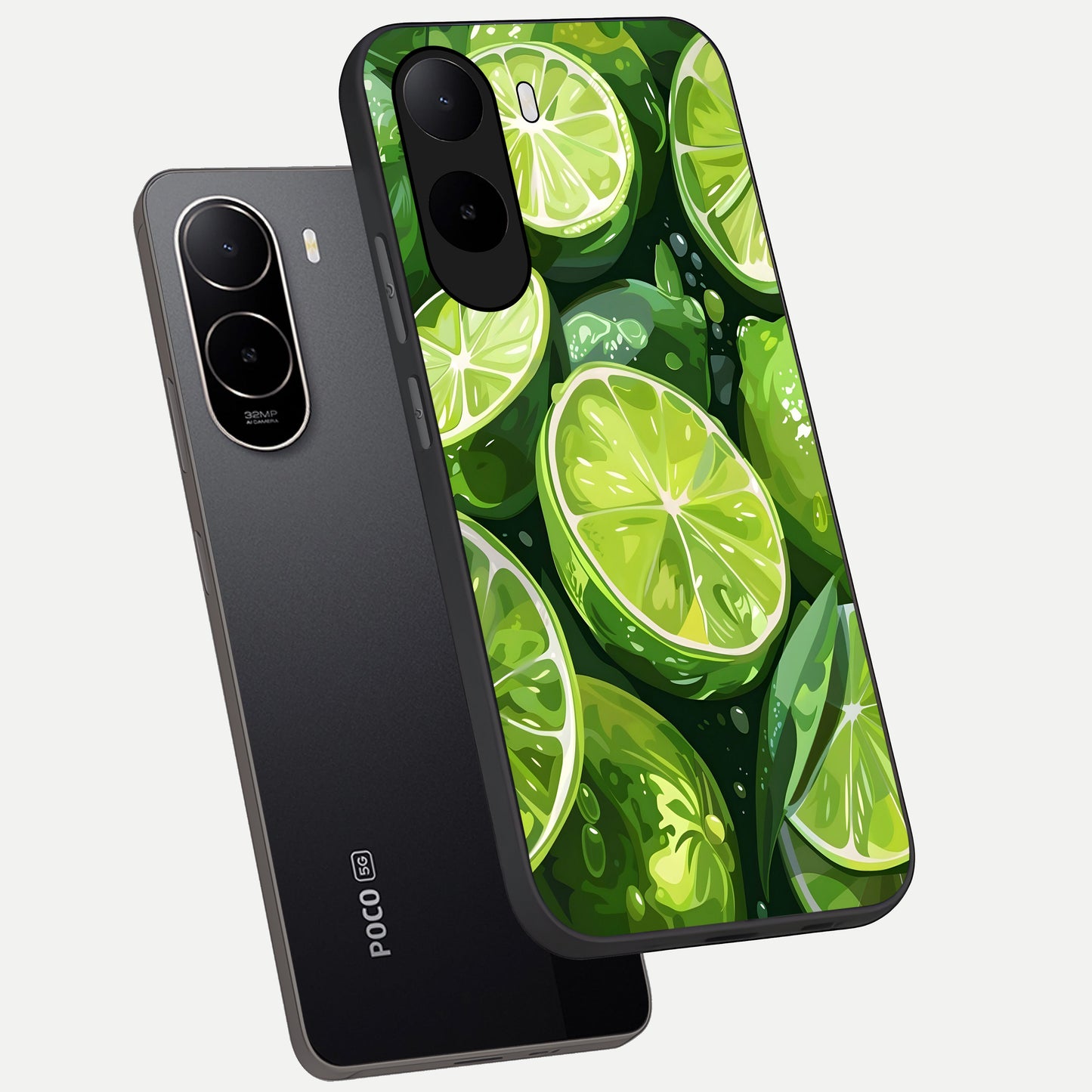  Green Kawasaki phone case For Poco C85x showing premium glass back cover with detailed artwork