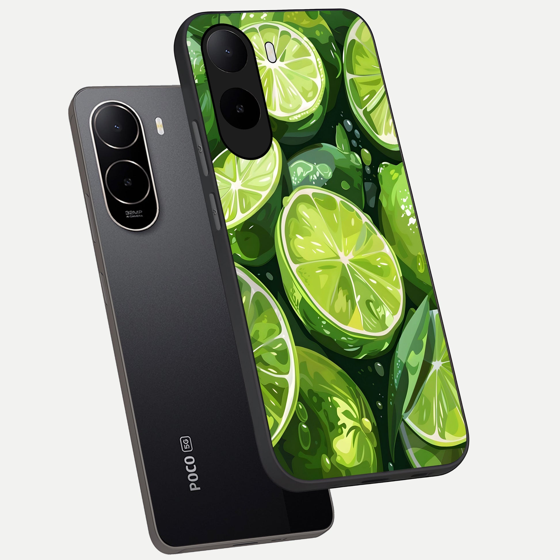  Green Kawasaki phone case For Poco C85x showing premium glass back cover with detailed artwork