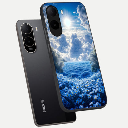  Heavenly Daisy Horizon phone case For Poco C85x showing premium glass back cover with detailed artwork