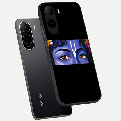  Krishna Eye phone case For Poco C85x showing premium glass back cover with detailed artwork