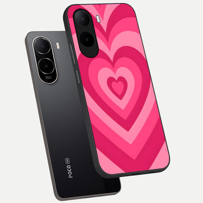  Layered Love Hearts phone case For Poco C85x showing premium glass back cover with detailed artwork