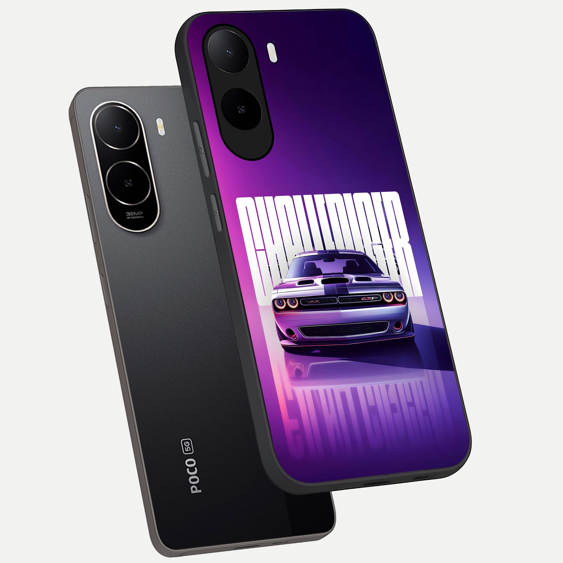  Midnight Muscle Ride phone case For Poco C85x showing premium glass back cover with detailed artwork
