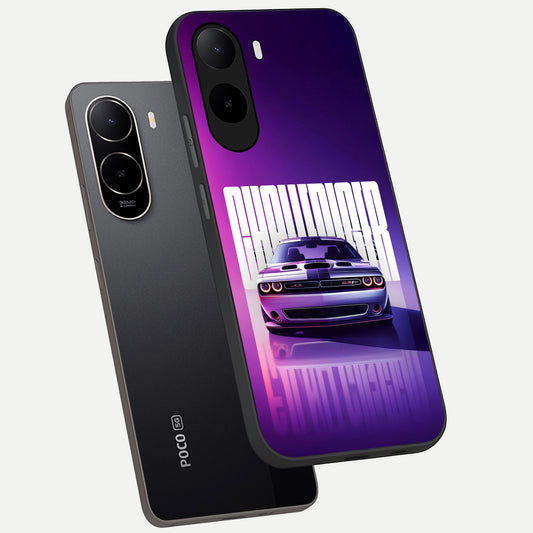  Midnight Muscle Ride phone case For Poco C85x showing premium glass back cover with detailed artwork