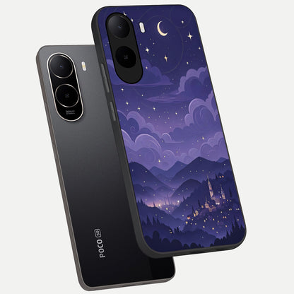  Minimal Night View phone case For Poco C85x showing premium glass back cover with detailed artwork
